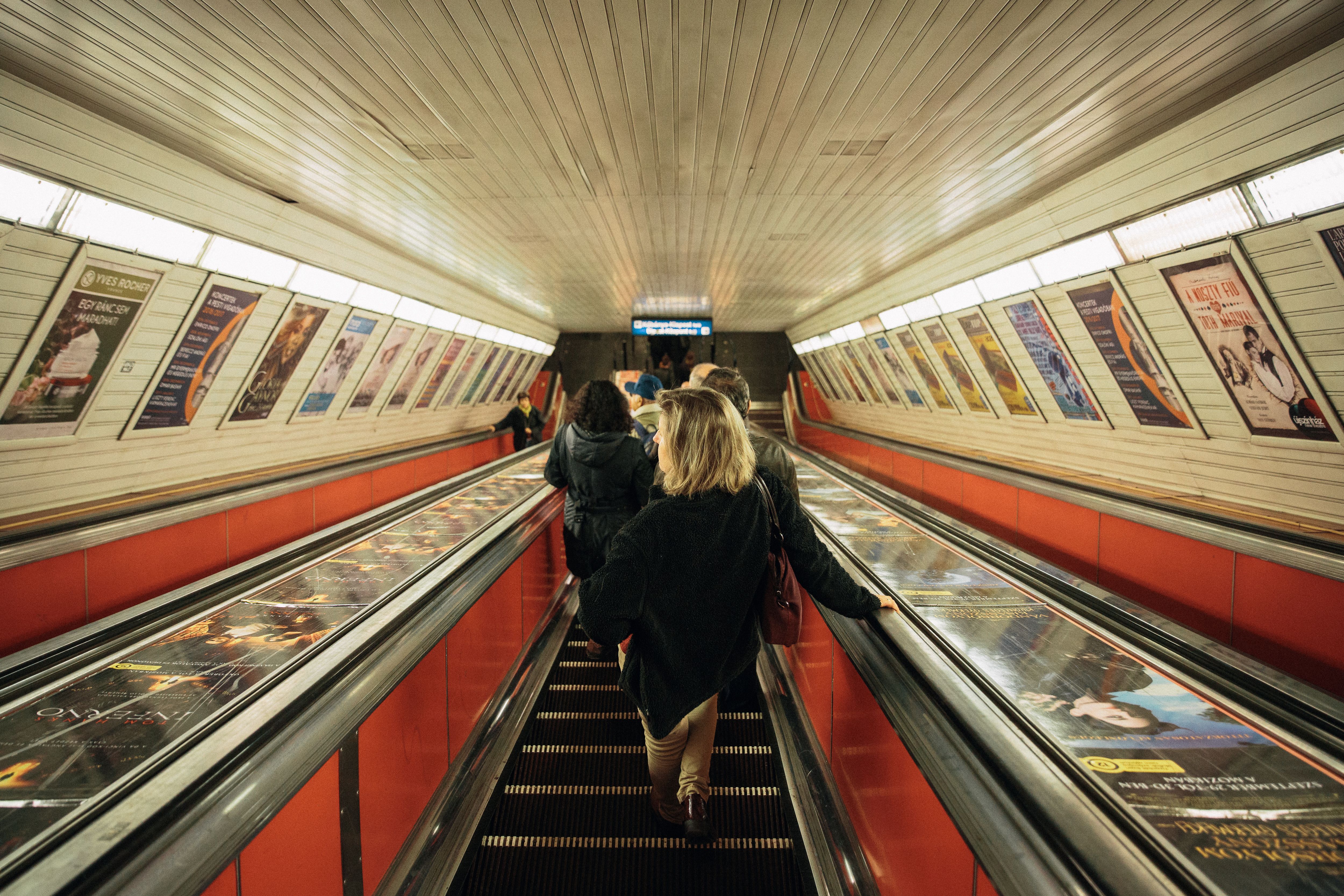Retro escalators in Budapest